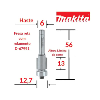 FRESA DUPLA 6x12.7x55.5x13MM - D-67991 MAKITA