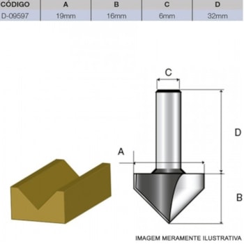 FRESA PTA V  HT 6MM/90 GRAU/CORTE 19MM