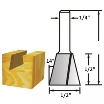 FRESA RABO DE ANDORINHA DIAMETRO 1/2 HASTE 1/4"  D-49541 MAKITA