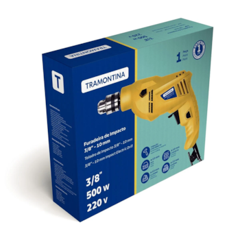 FURADEIRA DE IMPACTO 3/8" 10MM 500W - 42362220 TRAMONTINA FURADEIRA DE IMPACTO 3/8" 10MM 500W - 42362220 TRAMONTINA