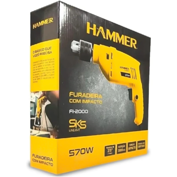 FURADEIRA DE IMPACTO 3/8" 10MM 570W - GYFI2000 HAMMER