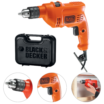 FURADEIRA DE IMPACTO 3/8" 560W + MALETA - TM500K BLACK + DECKER