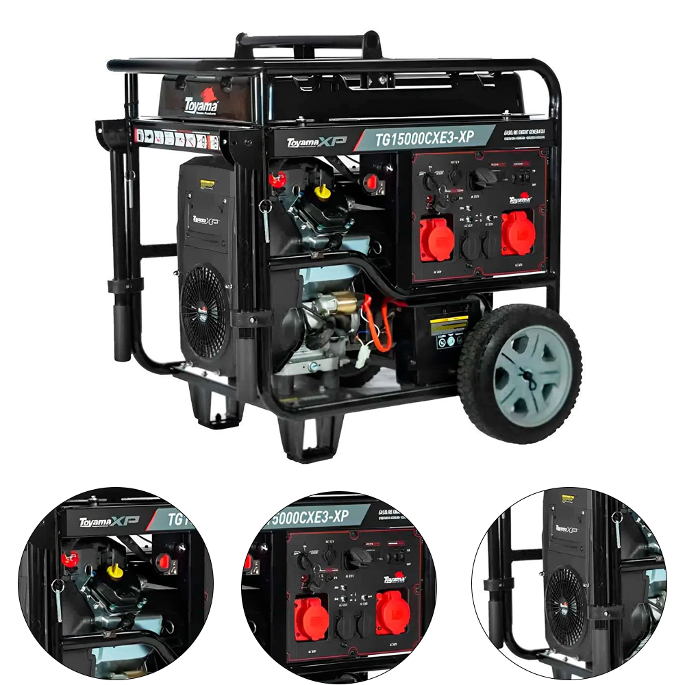 GERADOR A GASOLINA 17 KVA 380V PARTIDA ELETRICA TG15000CXE3-XP