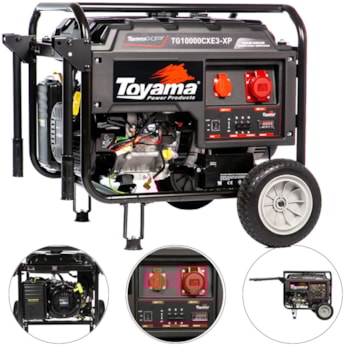 GERADOR A GASOLINA TRIFÁSICO 4T 460cc 16hp - Tg10000cxe3 TOYAMA GERADOR A GASOLINA TRIFÁSICO 4T 460cc 16hp - Tg10000cxe3 TOYAMA
