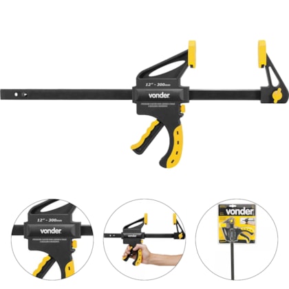 GRAMPO SARGENTO 12" DE APERTO RÁPIDO GA612 - 3580619012 VONDER GRAMPO SARGENTO 12" DE APERTO RÁPIDO GA612 - 3580619012 VONDER
