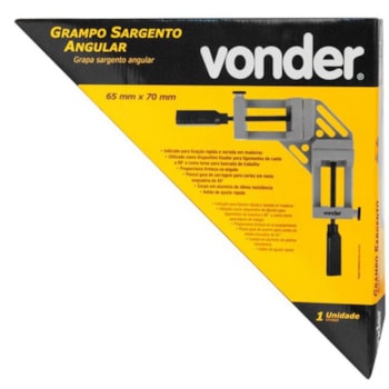 GRAMPO SARGENTO ANGULAR 65X70MM  - 3575065090 VONDER GRAMPO SARGENTO ANGULAR 65X70MM  - 3575065090 VONDER