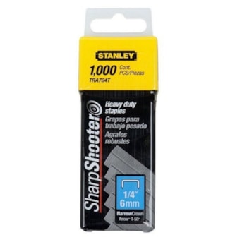 GRAMPOS P/ TRABALHO PESADO 1/4" 6MM TRA704T 1000PC STANLEY GRAMPOS P/ TRABALHO PESADO 1/4" 6MM TRA704T 1000PC STANLEY