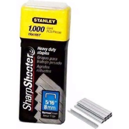 Grampos Pesado 5/16 Com 1000 Peças - 8mm Tra705t Stanley Grampos Pesado 5/16 Com 1000 Peças - 8mm Tra705t Stanley