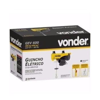 GUINCHO ELÉTRICO 300 / 600 KG 1050W - GEV600  VONDER GUINCHO ELÉTRICO 300 / 600 KG 1050W - GEV600  VONDER