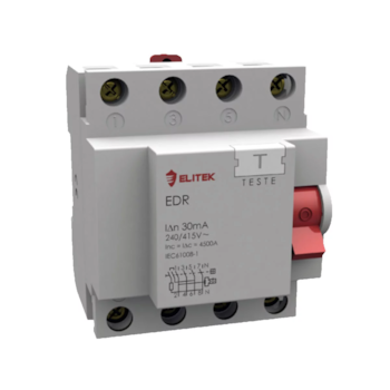 INTERRUPTOR DIFERENCIAL RESIDUAL (DR) TRIFASICO 4 POLOS 80A 30MA EIDR4P8030 - 1079 ELITEK INTERRUPTOR DIFERENCIAL RESIDUAL (DR) TRIFASICO 4 POLOS 80A 30MA EIDR4P8030 - 1079 ELITEK