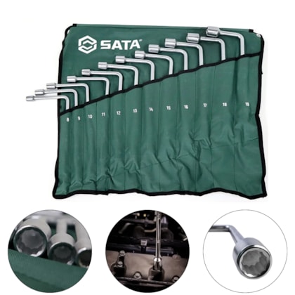 JOGO CHAVE BIELA 8 A 19MM 12PECAS - ST08021L SATA