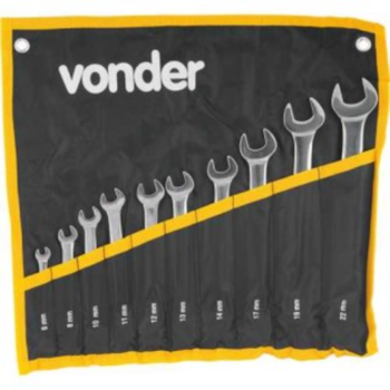 JOGO CHAVE COMBINADA 6 A 22MM C/ 10PCS CRV CROMADA - 3735062200 VONDER JOGO CHAVE COMBINADA 6 A 22MM C/ 10PCS CRV CROMADA - 3735062200 VONDER