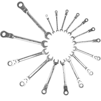 JOGO CHAVE COMBINADA CATRACA REVERSÍVEL ARTICULADA FLEX 8-25MM 16 PÇS - 9902BJ BELZER JOGO CHAVE COMBINADA CATRACA REVERSÍVEL ARTICULADA FLEX 8-25MM 16 PÇS - 9902BJ BELZER