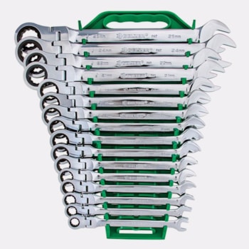 JOGO CHAVE COMBINADA CATRACA REVERSÍVEL ARTICULADA FLEX 8-25MM 16 PÇS - 9902BJ BELZER JOGO CHAVE COMBINADA CATRACA REVERSÍVEL ARTICULADA FLEX 8-25MM 16 PÇS - 9902BJ BELZER