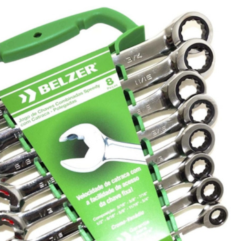 JOGO CHAVE COMBINADA COM CATRACA SPEEDY 5/16" A 3/4" 8 PÇS - 85599BJ BELZER JOGO CHAVE COMBINADA COM CATRACA SPEEDY 5/16" A 3/4" 8 PÇS - 85599BJ BELZER