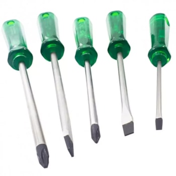 JOGO CHAVE DE FENDA / PHILLPS 5 PCS - 44110505 TRAMONTINA  PRO JOGO CHAVE DE FENDA / PHILLPS 5 PCS - 44110505 TRAMONTINA  PRO
