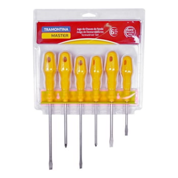 JOGO CHAVE DE FENDA/PHILLPS 6PCS - TRAMONTINA JOGO CHAVE DE FENDA/PHILLPS 6PCS - TRAMONTINA