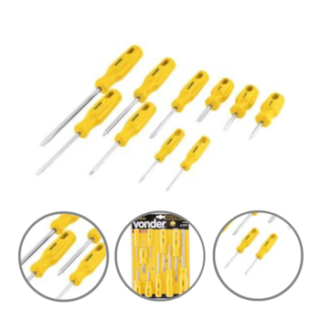 JOGO CHAVE FENDA/PHILLIPS 10 PC - VONDER JOGO CHAVE FENDA/PHILLIPS 10 PC - VONDER