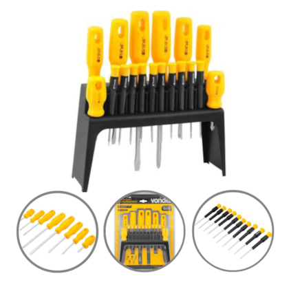 JOGO CHAVE FENDA/PHILLIPS/HEXALOBULAR 18PC - VONDER JOGO CHAVE FENDA/PHILLIPS/HEXALOBULAR 18PC - VONDER