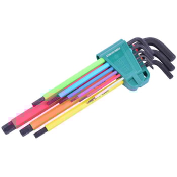 JOGO CHAVE HEXAGONAIS LONGA COLOR 9 PEÇAS - ST09107CHBSJ SATA JOGO CHAVE HEXAGONAIS LONGA COLOR 9 PEÇAS - ST09107CHBSJ SATA