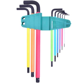 JOGO CHAVE HEXAGONAIS LONGA COLOR 9 PEÇAS - ST09107CHBSJ SATA JOGO CHAVE HEXAGONAIS LONGA COLOR 9 PEÇAS - ST09107CHBSJ SATA