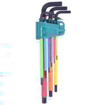 JOGO CHAVE HEXAGONAIS LONGA COLOR 9 PEÇAS - ST09107CHBSJ SATA JOGO CHAVE HEXAGONAIS LONGA COLOR 9 PEÇAS - ST09107CHBSJ SATA