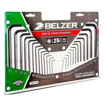 JOGO CHAVE HEXAGONAL 25PC MM/POL - 09120BZ BELZER