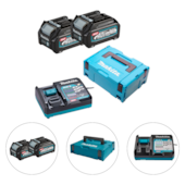 JOGO COM 2 BATERIA 40V 2AH BL4020 + CARREGADOR 40V DC40RC + MALETA MAKPAC - MAKITA