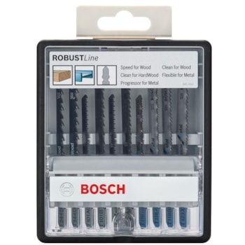 Jogo De 10 Laminas Serra Tico Tico Madeira/Metal Robust Line - Bosch Jogo De 10 Laminas Serra Tico Tico Madeira/Metal Robust Line - Bosch