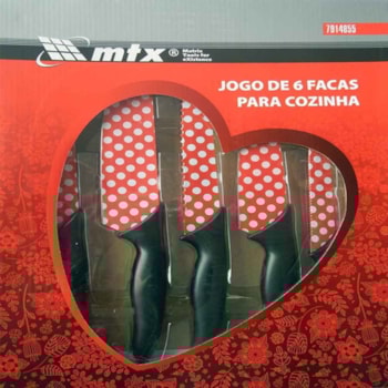 Jogo de 6 Facas Para Cozinha - MTX - 7914855 Jogo de 6 Facas Para Cozinha - MTX - 7914855