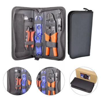 JOGO DE ALICATES CRIMPADOR, DECAPADOR, CHAVES E CONECTORES MC4 PARA ENERGIA SOLAR 7 PECAS - NOLL