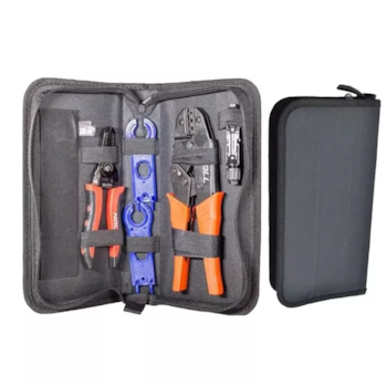 JOGO DE ALICATES CRIMPADOR, DECAPADOR, CHAVES E CONECTORES MC4 PARA ENERGIA SOLAR 7 PECAS - NOLL