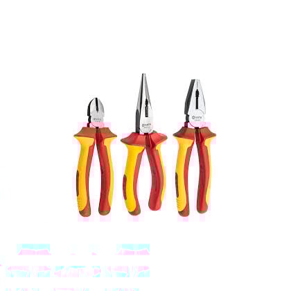 JOGO DE ALICATES VDE 1000V COM 3 PECAS (CORTE, UNIVERSAL E BICO) - SATA