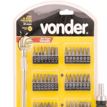 JOGO DE BITS ENCAIXE SEXTAVADO 1/4 58 PEÇAS - 3538580000 VONDER JOGO DE BITS ENCAIXE SEXTAVADO 1/4 58 PEÇAS - 3538580000 VONDER