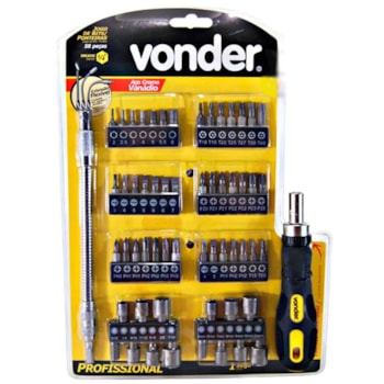 JOGO DE BITS ENCAIXE SEXTAVADO 1/4 58 PEÇAS - 3538580000 VONDER JOGO DE BITS ENCAIXE SEXTAVADO 1/4 58 PEÇAS - 3538580000 VONDER