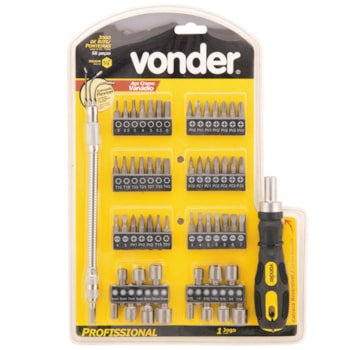 JOGO DE BITS ENCAIXE SEXTAVADO 1/4 58 PEÇAS - 3538580000 VONDER JOGO DE BITS ENCAIXE SEXTAVADO 1/4 58 PEÇAS - 3538580000 VONDER