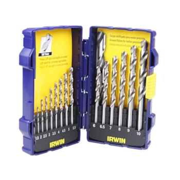 JOGO DE BROCAS AÇO RAPIDO 15 PEÇAS 1.5 A 10MM - IRWIN 1865314 JOGO DE BROCAS AÇO RAPIDO 15 PEÇAS 1.5 A 10MM - IRWIN 1865314