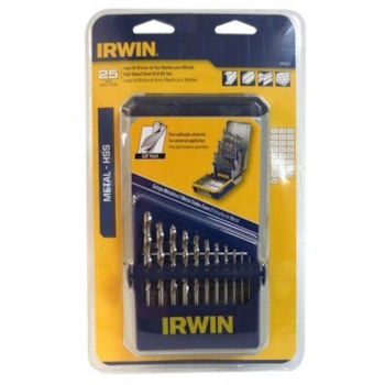 JOGO DE BROCAS AÇO RÁPIDO EM MM METAL 25 PEÇAS  -1865315 IRWIN JOGO DE BROCAS AÇO RÁPIDO EM MM METAL 25 PEÇAS  -1865315 IRWIN