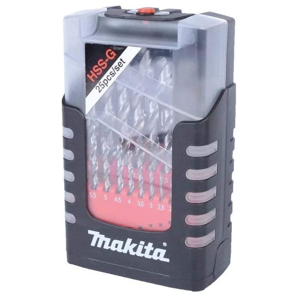 JOGO DE BROCAS AÇO RÁPIDO HSS METAL 25 PEÇAS - D-50457 MAKITA