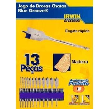 Jogo De Brocas Chata Para Madeira Com 13 Peças - Iw14026 Jogo De Brocas Chata Para Madeira Com 13 Peças - Iw14026