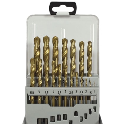 JOGO DE BROCAS COM TITÂNIO 1,0 A 10 MM COM 19 PEÇAS - 137,0058 ROCAST JOGO DE BROCAS COM TITÂNIO 1,0 A 10 MM COM 19 PEÇAS - 137,0058 ROCAST