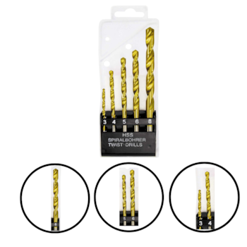 JOGO DE BROCAS DE AÇO RÁPIDO 3 A 8MM 5PCS - 723839 MTX JOGO DE BROCAS DE AÇO RÁPIDO 3 A 8MM 5PCS - 723839 MTX