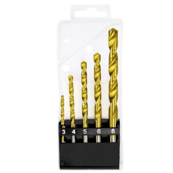JOGO DE BROCAS DE AÇO RÁPIDO 3 A 8MM 5PCS - 723839 MTX JOGO DE BROCAS DE AÇO RÁPIDO 3 A 8MM 5PCS - 723839 MTX