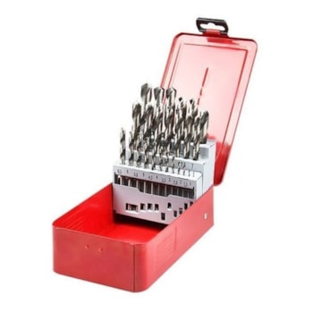 JOGO DE BROCAS DE AÇO RÁPIDO DE 1,0 A 13 MM COM 25 PEÇAS - 05,0161 ROCAST JOGO DE BROCAS DE AÇO RÁPIDO DE 1,0 A 13 MM COM 25 PEÇAS - 05,0161 ROCAST