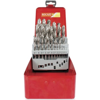 JOGO DE BROCAS DE AÇO RÁPIDO DE 1,0 A 13 MM COM 25 PEÇAS - 05,0161 ROCAST JOGO DE BROCAS DE AÇO RÁPIDO DE 1,0 A 13 MM COM 25 PEÇAS - 05,0161 ROCAST