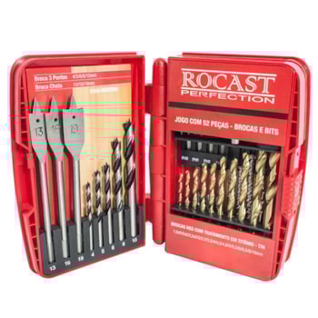 JOGO DE BROCAS E PONTAS BITS 52 PEÇAS - ROCAST 360,0001 JOGO DE BROCAS E PONTAS BITS 52 PEÇAS - ROCAST 360,0001