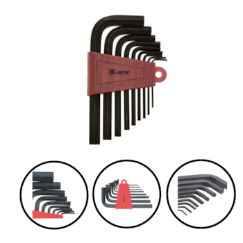 Jogo de Chave Allen Curta 1,5 - 10mm Crv 9pcs Oxidado Preto - 112269 Mtx Jogo de Chave Allen Curta 1,5 - 10mm Crv 9pcs Oxidado Preto - 112269 Mtx