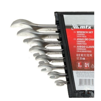 JOGO DE CHAVE COMBINADA 6 X 19MM 8 PCS CRV CROMO FOSCO - 154089 MTX JOGO DE CHAVE COMBINADA 6 X 19MM 8 PCS CRV CROMO FOSCO - 154089 MTX