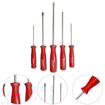 JOGO DE CHAVE DE FENDA 5 PEÇAS R38001005 - 3365101 GEDORE RED JOGO DE CHAVE DE FENDA 5 PEÇAS R38001005 - 3365101 GEDORE RED