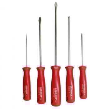 JOGO DE CHAVE DE FENDA 5 PEÇAS R38001005 - 3365101 GEDORE RED JOGO DE CHAVE DE FENDA 5 PEÇAS R38001005 - 3365101 GEDORE RED